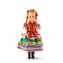 Doll in Lublinian green folk dress 35 cm.