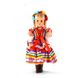 Doll in Lublinian red folk dress 40 cm.