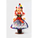 Doll in Krakow blue folk dress 25 cm