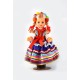 Doll in Lublinian blue folk dress 30 cm.