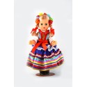 Doll in Lublinian blue folk dress 25 cm.